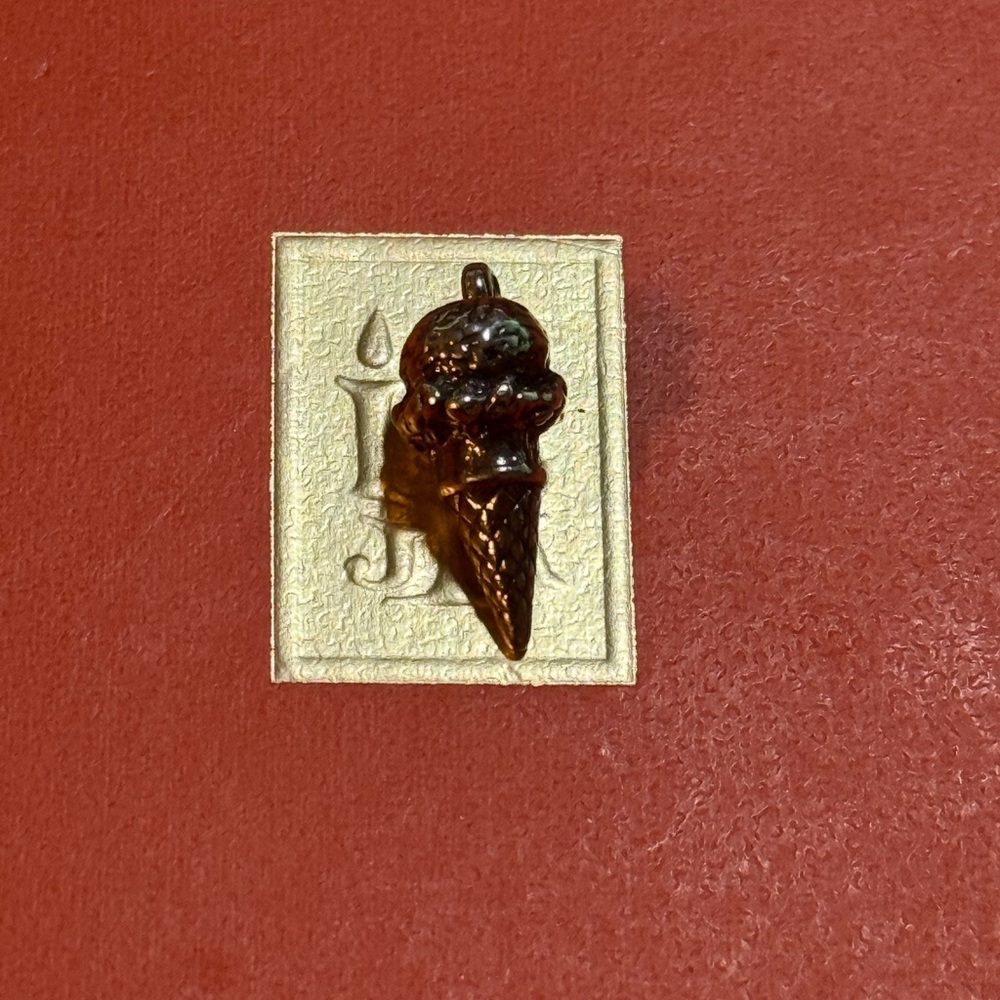 James Avery Retired 3D Ice Cream Cone Charm Cut loop